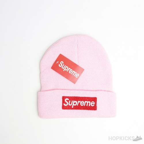 Supreme New Era Box Logo Pink Beanie